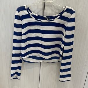 Dark Blue Striped Blouse